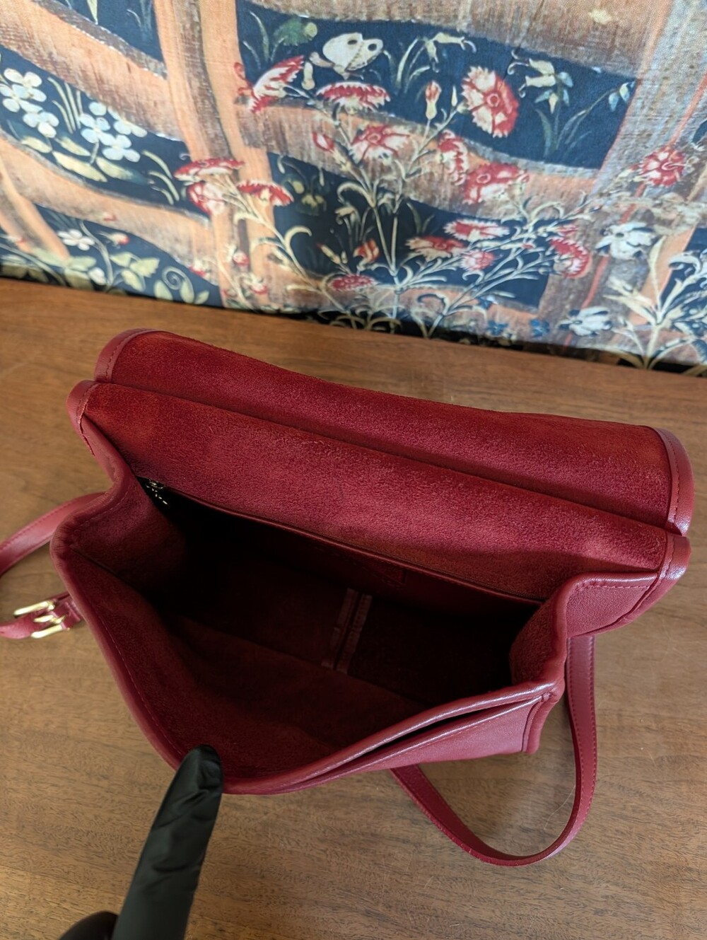 Vintage Coach Willis Bag Red Leather Brass Hardware Crossbody 9927 - Picture 12 of 16